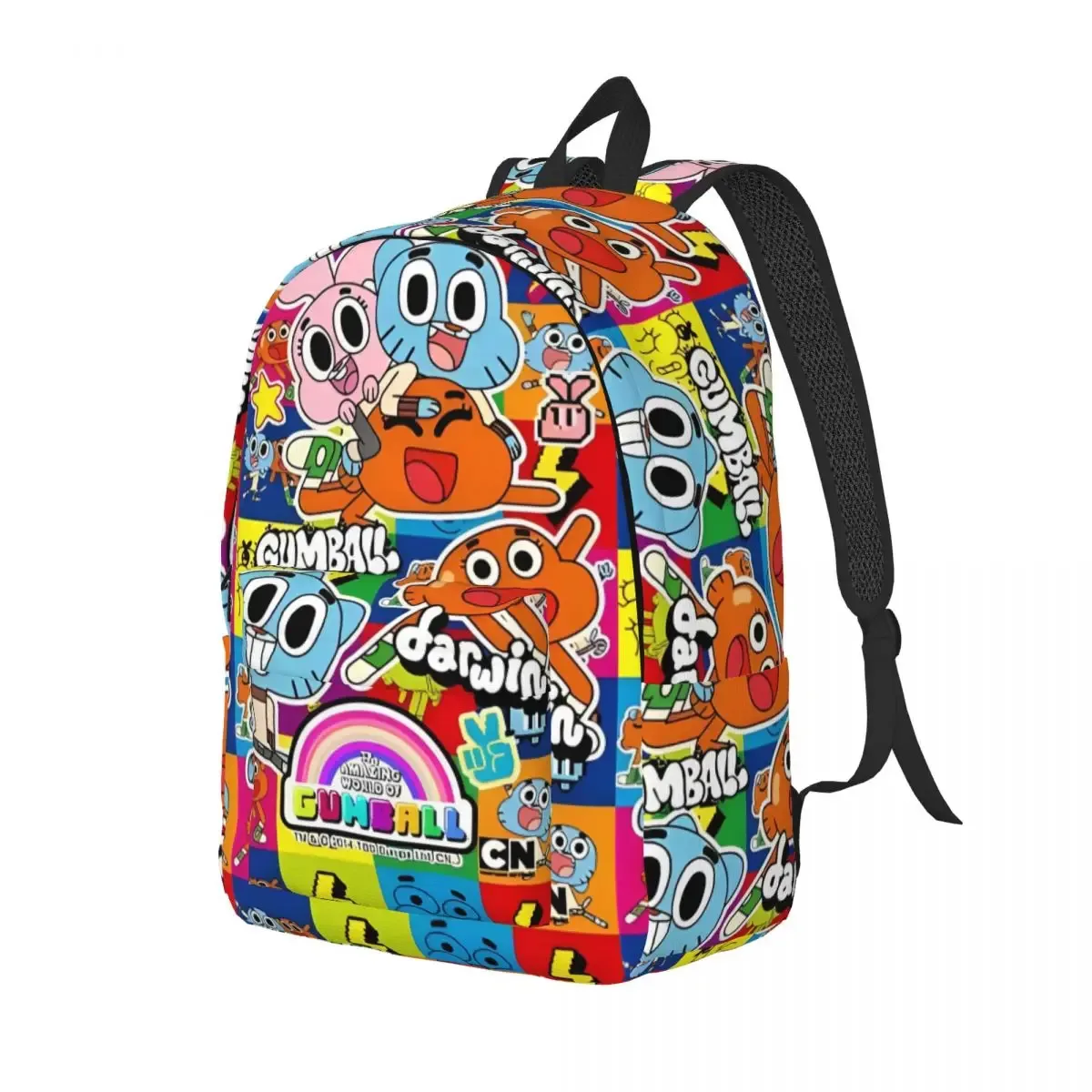 gumball darwin visage mode sac à dos sport lycée affaires jeu vidéo sac à dos pour hommes femmes ordinateur portable toile sacs