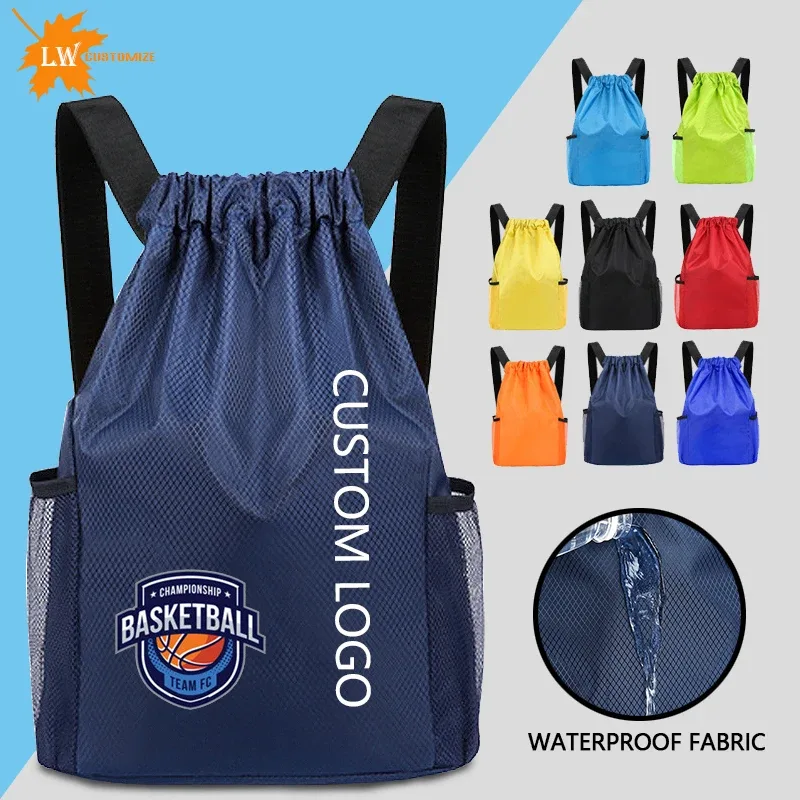 sac de sport étanche avec logo personnalisé, sac à cordon de proximité, sac de plage, natation, basket-ball, danse, yoga, motif personnalisé, nom imprimé