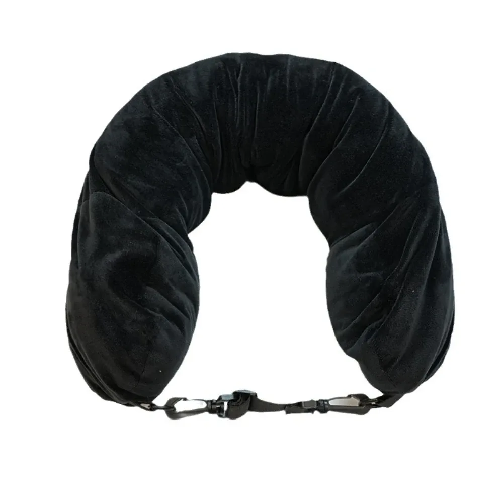 oreiller de voyage avec poudres de stockage, soutien du cou en polyester réglable, confortable et léger