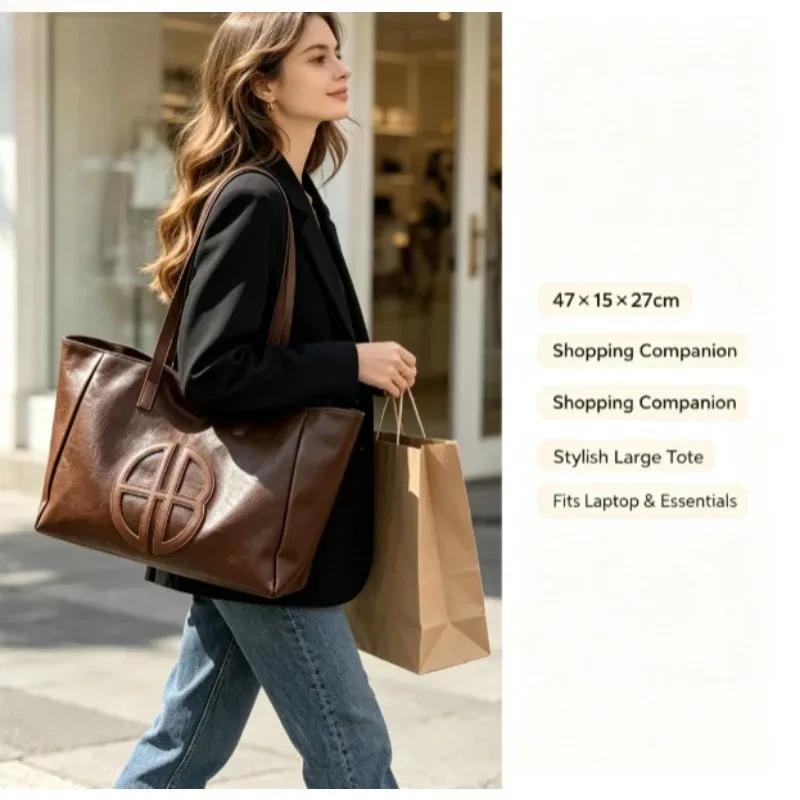 nouveau sac fourre-tout rétro grande capacité pour femme 2026, sac à main épaule décontracté et tendance pour le quotidien