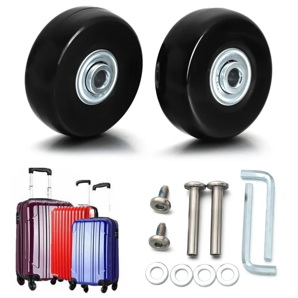 kit de réparation de roulettes avec roulements métalliques, pièces de valise, essieux, roues de bagages de voyage silencieuses, essieux de remplacement, roues de degré