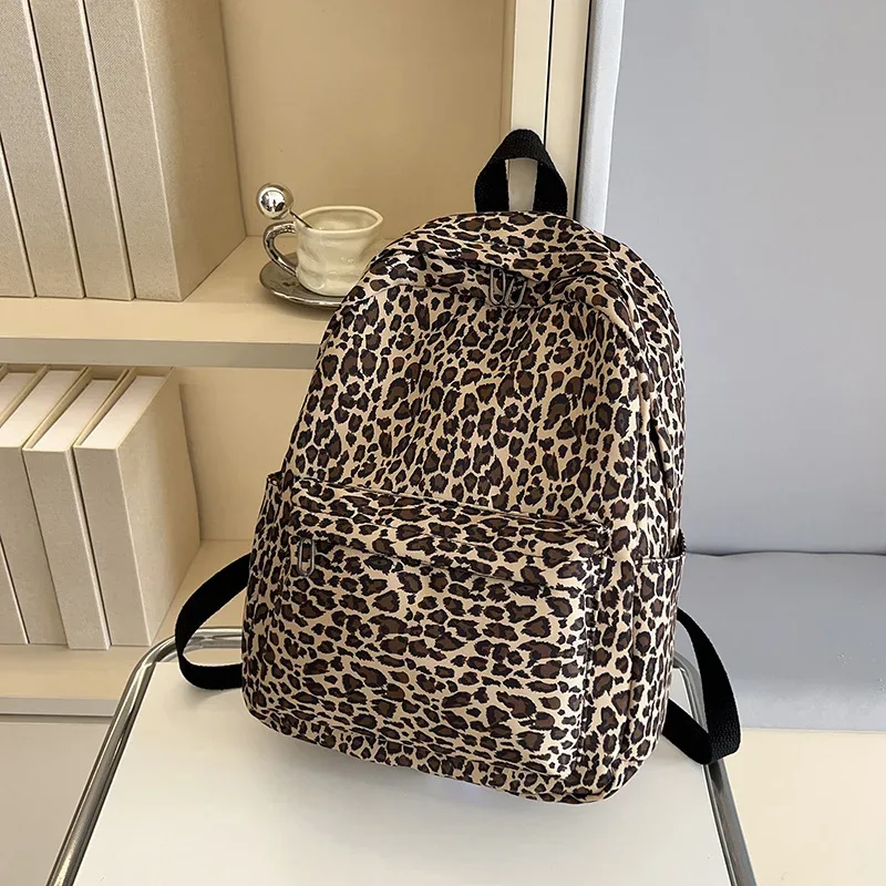 sac à dos à imprimé léopard, sac à dos de voyage décontracté, sac à dos d'étudiant, sac d'école grande capacité