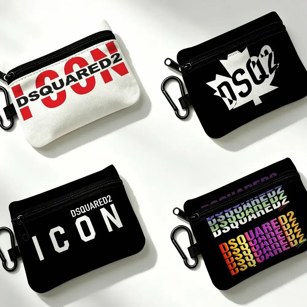 d-dsquared2 avant-street – porte-monnaie à fermeture éclair en tissu oxford, pochette à clés portable, organisateur pour voyage, trousse à cosmétiques