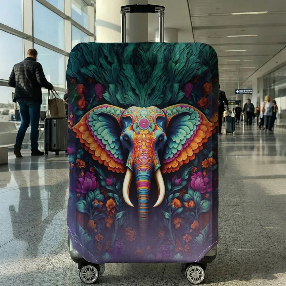 housse de protection pour bagages elephant flower, adaptée aux housses de 18 à 32 pouces, gants de protection pour poignée, accessoires de voyage