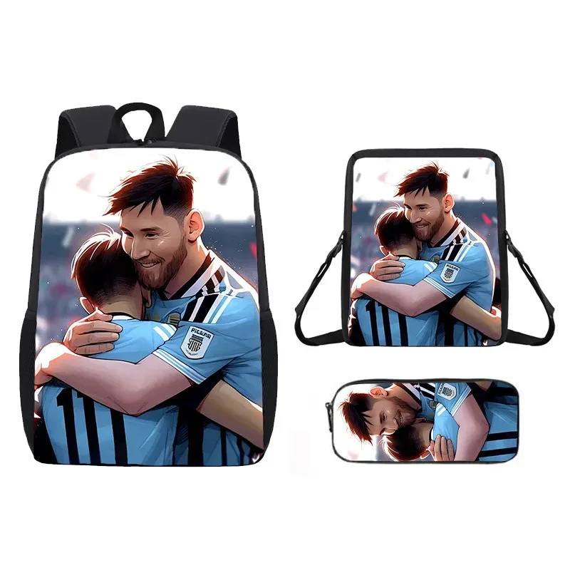 sac dos nylon noir bandes diagonales gris dessin animé couche intermédiaire informatique bandoulière arquée usage etudiant école voyage
