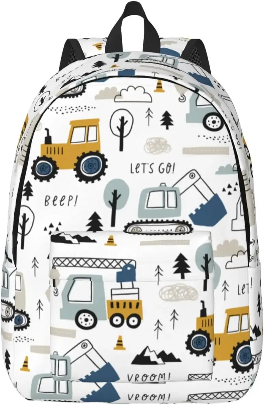 sac à dos en toile de dessin animé léger pour hommes et femmes, sac de voyage décontracté, sac à dos extérieur, sac à dos pour ordinateur portable, camion