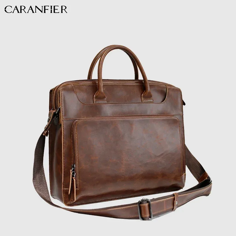 porte documents cuir verni marron noir voyage bandoulière simple usure organisation homme compact casual vintage business