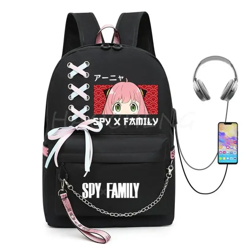 spy x family anya forger anime sac à dos pour femmes kawaii design étudiant école sac à bandoulière toile jeunesse voyage en plein air sac à dos