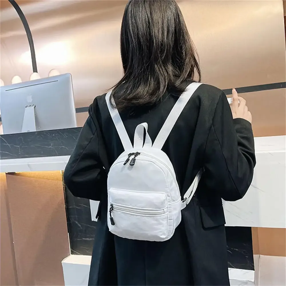 sac d'école holographique en nylon pour femme, petit cartable décontracté, sac de voyage pour adolescent, sac à dos étudiant, coréen, solide, document, sr