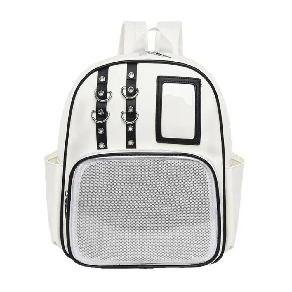 sac à dos transparent mignon en pu, sac à bandoulière y2k, sac ita lolita pour affichage diy, usage quotidien