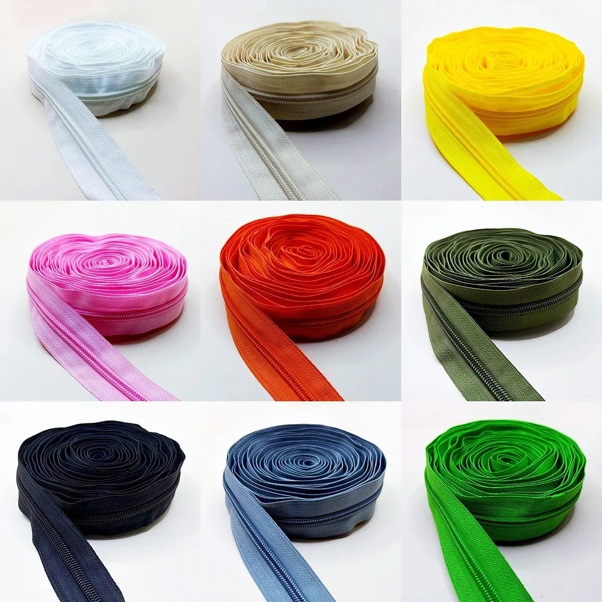 5 #   ruban de fermeture éclair en nylon arc-en-ciel sans curseur, 1-10m, fermetures éclair au mètre, kit de réparation de fermetures éclair pour sacs et fournitures