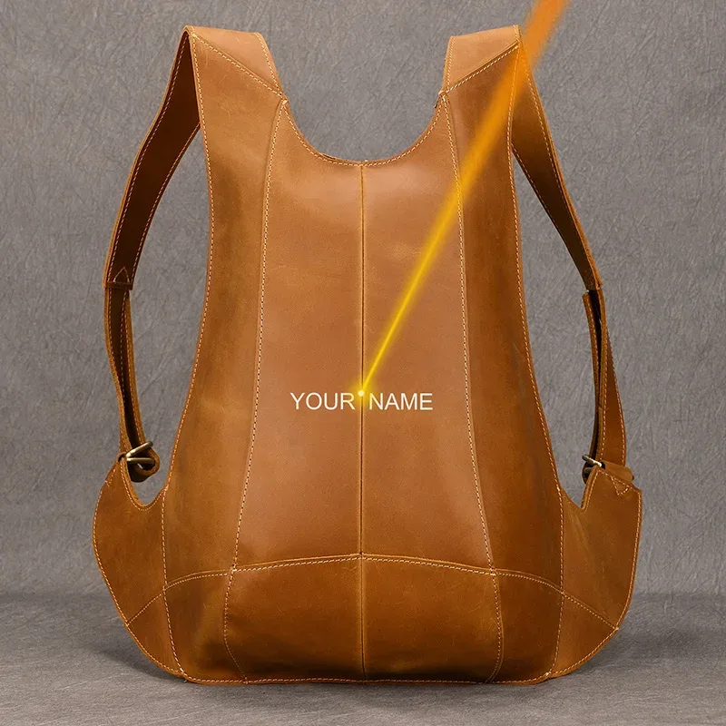 luufan – sac à dos antivol en cuir véritable pour homme et femme, sac de jour pour téléphone ipad, pochette de voyage d'affaires, sac à dos d'école de sécurité