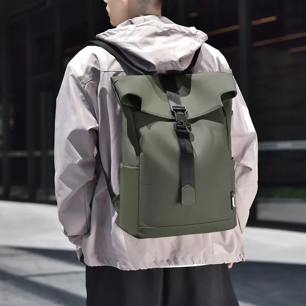 sac à dos étanche à roulettes pour hommes à la mode avec sangle à boucle pour le bureau et les voyages