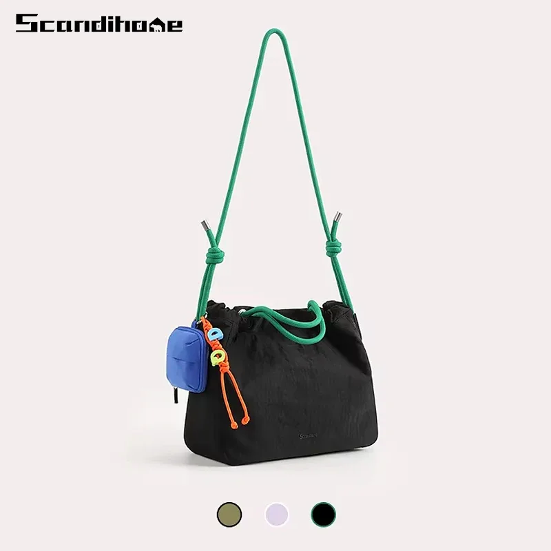 sac fourre-tout à cordon de grande capacité, sac à main léger en nylon de 9,5 l, sac à bandoulière imperméable pour femmes, sac à bandoulière multi-positions