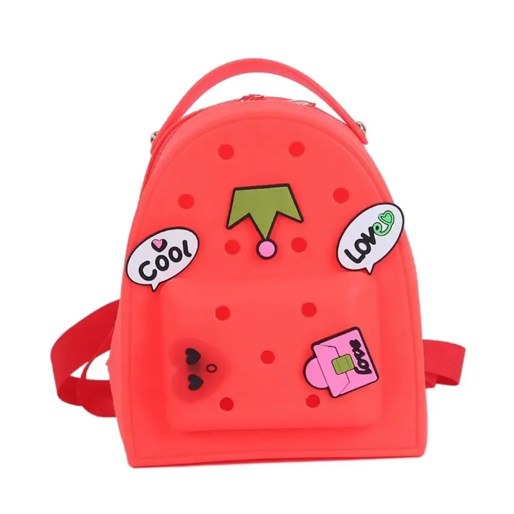 sac à dos en silicone à bretelles réglables, dessin animé, fermeture éclair, étanche, durable, doux, pour la maternelle, pour dames