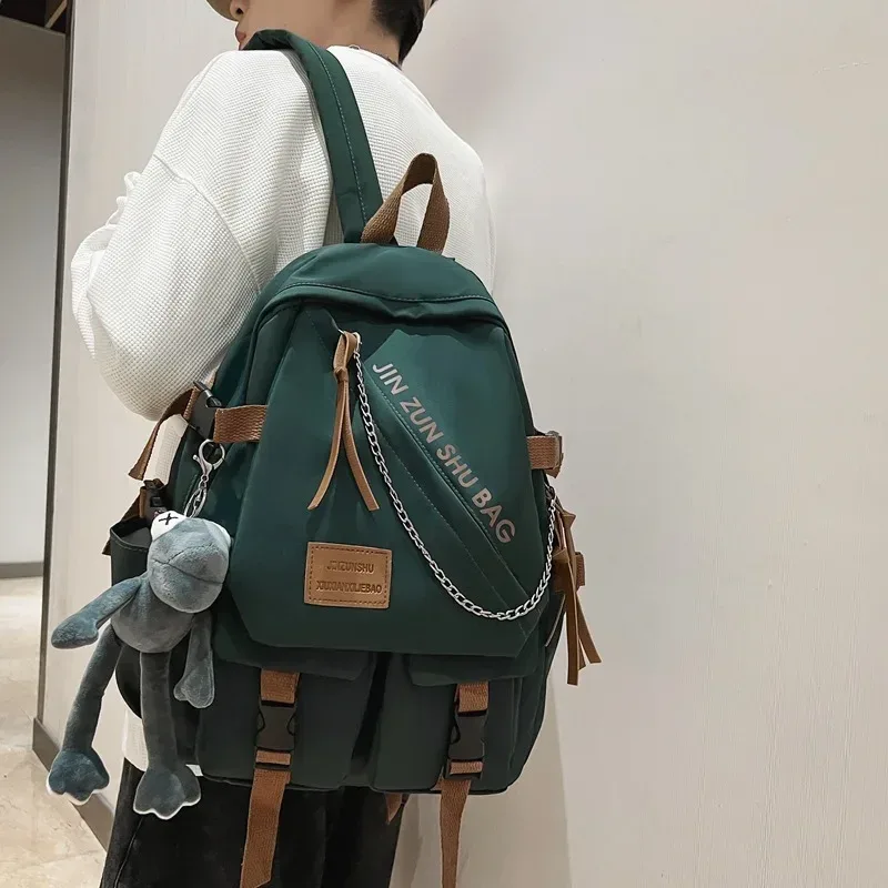 nouveau sac à dos simple de grande capacité harajuku campus couple loisirs ordinateur voyage lycée cartable