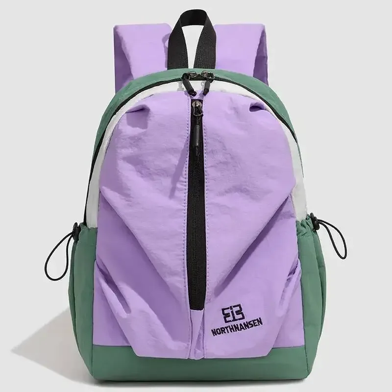 sac à dos de couleur unie de grande capacité, sac de sport simple et décontracté pour étudiants, haute apparence, polyvalent pour les voyages scolaires, nouvelle collection