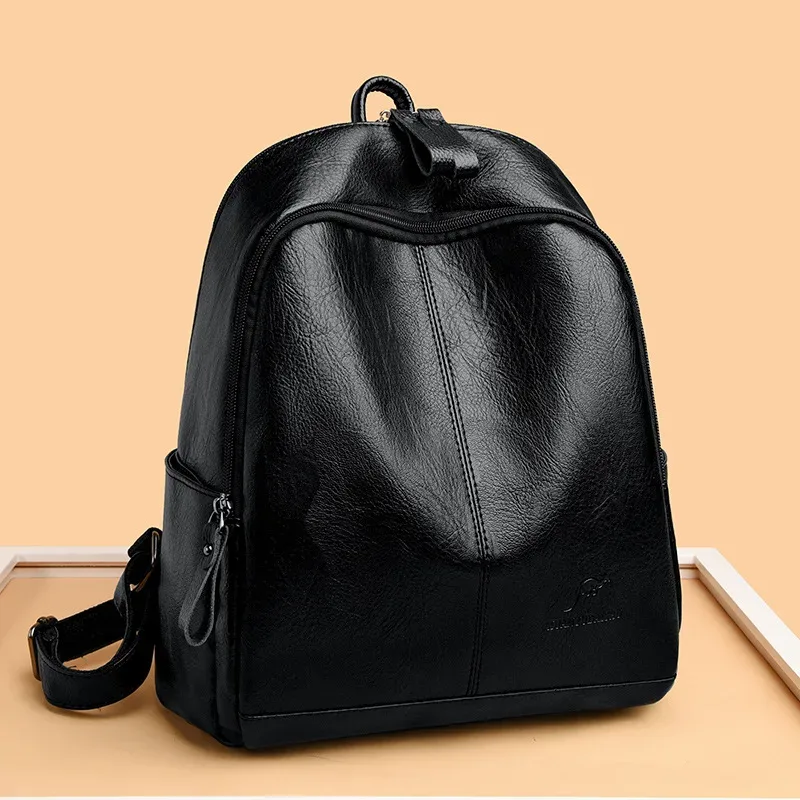 nouveau coréen en cuir souple grande capacité voyage sacs à dos femmes mode vintage sacs à bandoulière sac à bandoulière cahier cartable