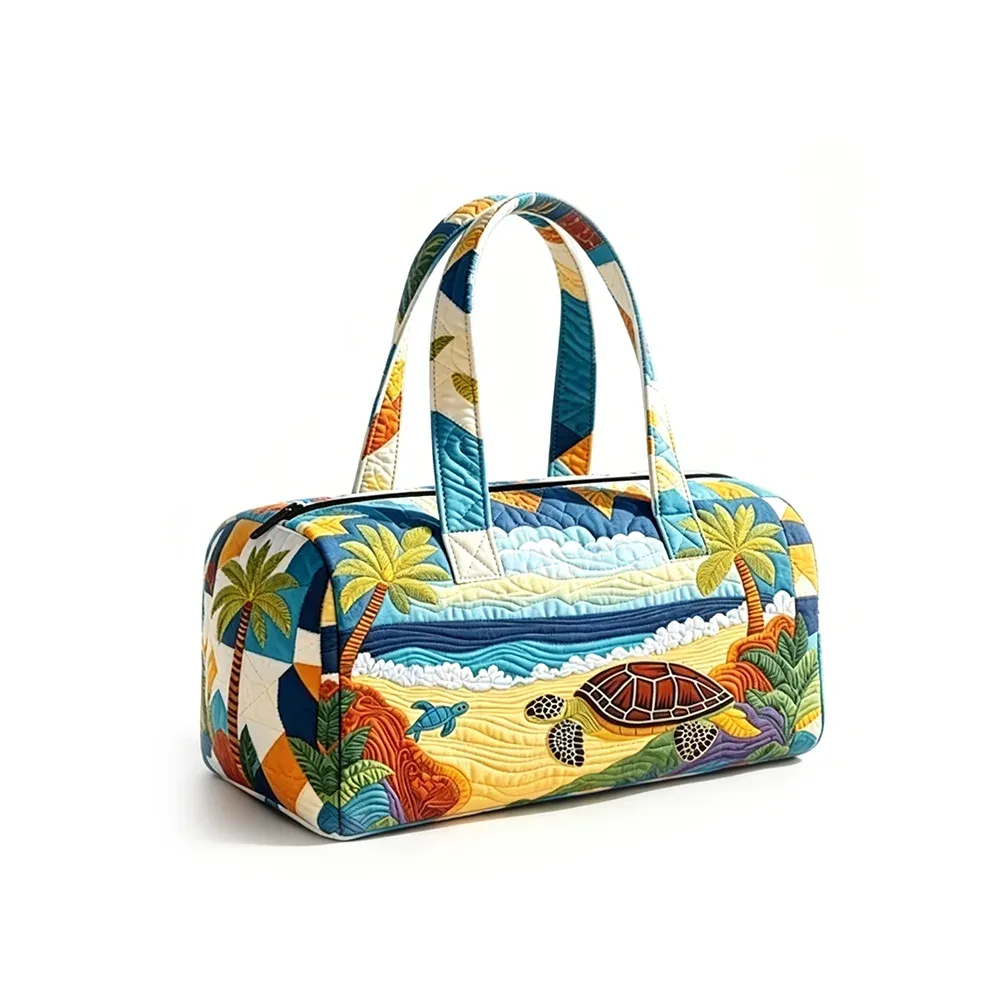 sac de voyage matelassé, sac de week-end, motif floral tropical chat mignon, bagage à main léger pour la plage, les vacances, les fêtes et le sport