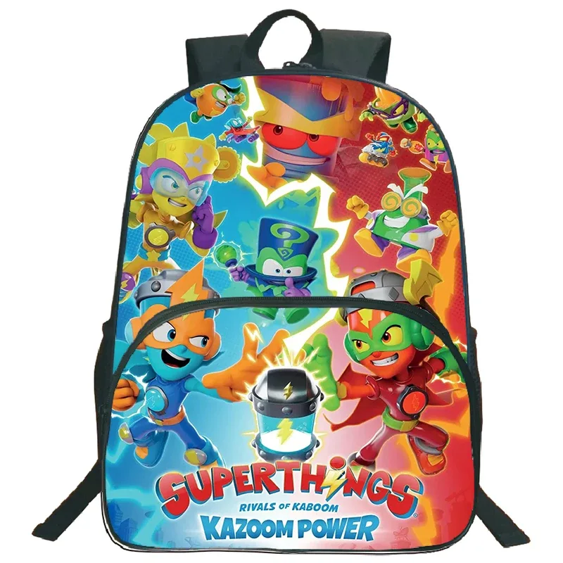nouveau superthings dessin animé sac à dos 3 pièces ensemble garçons filles cartable sac à bandoulière sac à crayons supthings cartable scolaire voyage mochila