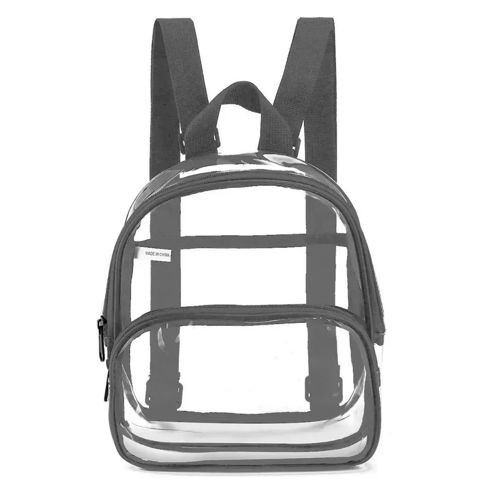 mini sac à dos transparent en pvc, sac de rangement étanche, pochette de toilette de voyage décontractée, organisateur de papeterie portable pour étudiants