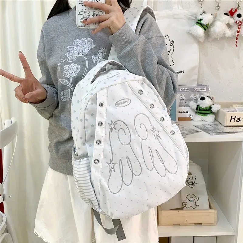 sac à dos contrastant style y2k pour femme, grande capacité, idéal pour étudiantes, sacs à la mode pour femme