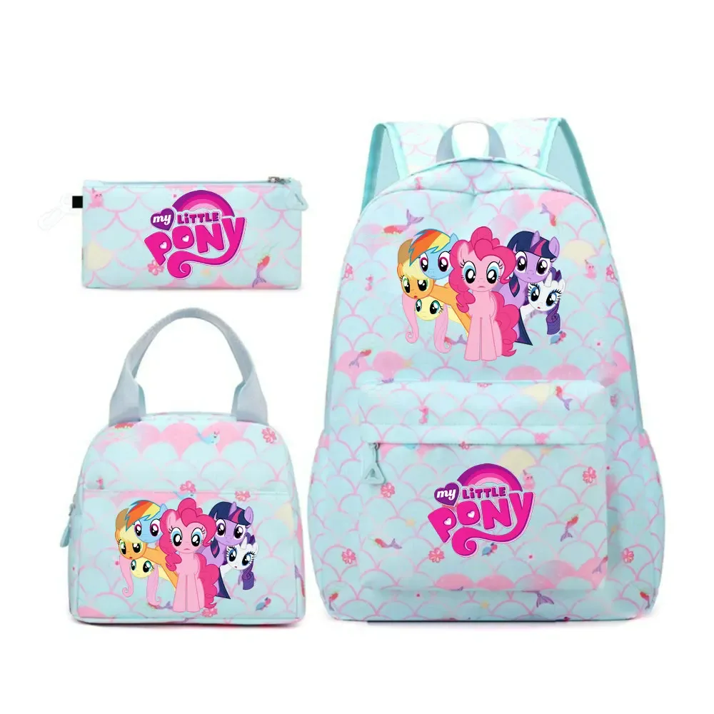 sac à dos my little pony, 3 pièces/ensembles, sac à dos de sport pour filles, sac à dos pour ordinateur portable, sac à dos de voyage pour adolescents, sac à livres pour étudiants et adolescents