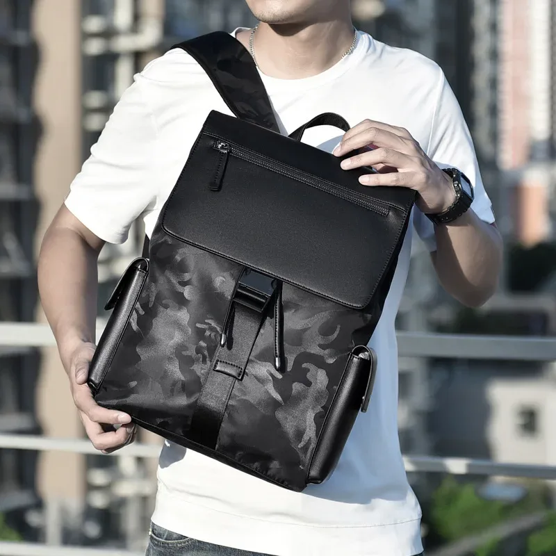 sac à dos pour ordinateur portable d'affaires en cuir pour hommes, cartable de grande capacité pour étudiants, sac à dos de voyage étanche pour embarquement