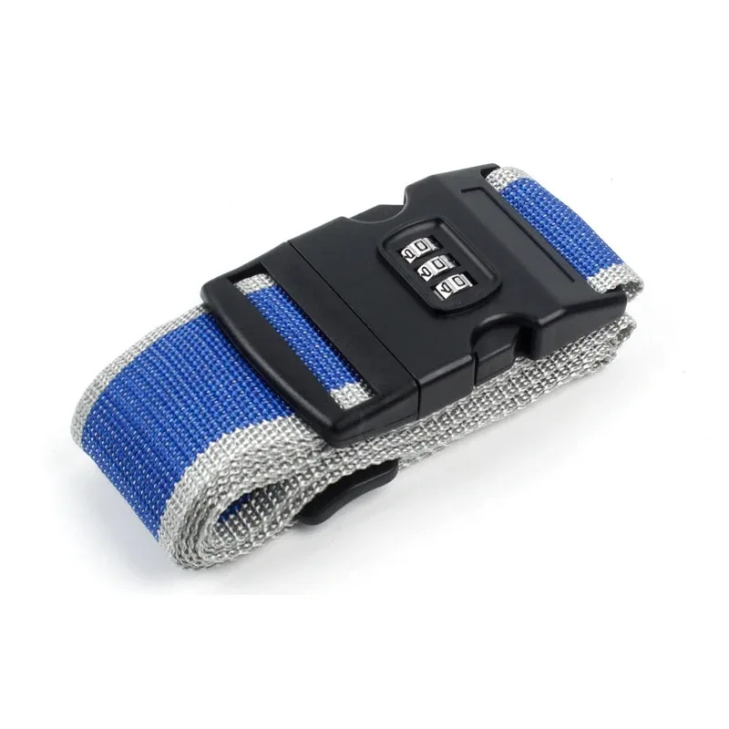 sangle de bagage réglable, ceinture d'emballage, accessoires essentiels de voyage, fournitures de valise, ceinture de partenaires, serrure de ciphage, sangle de valise, 1 pièce