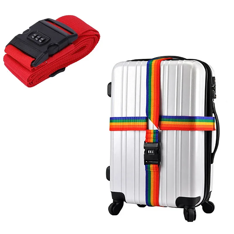 sangle sécurité accessoire voyage nylon multicolore réglable cadenas mot passe jaune rouge vert bleu noir gris beige rose kaki
