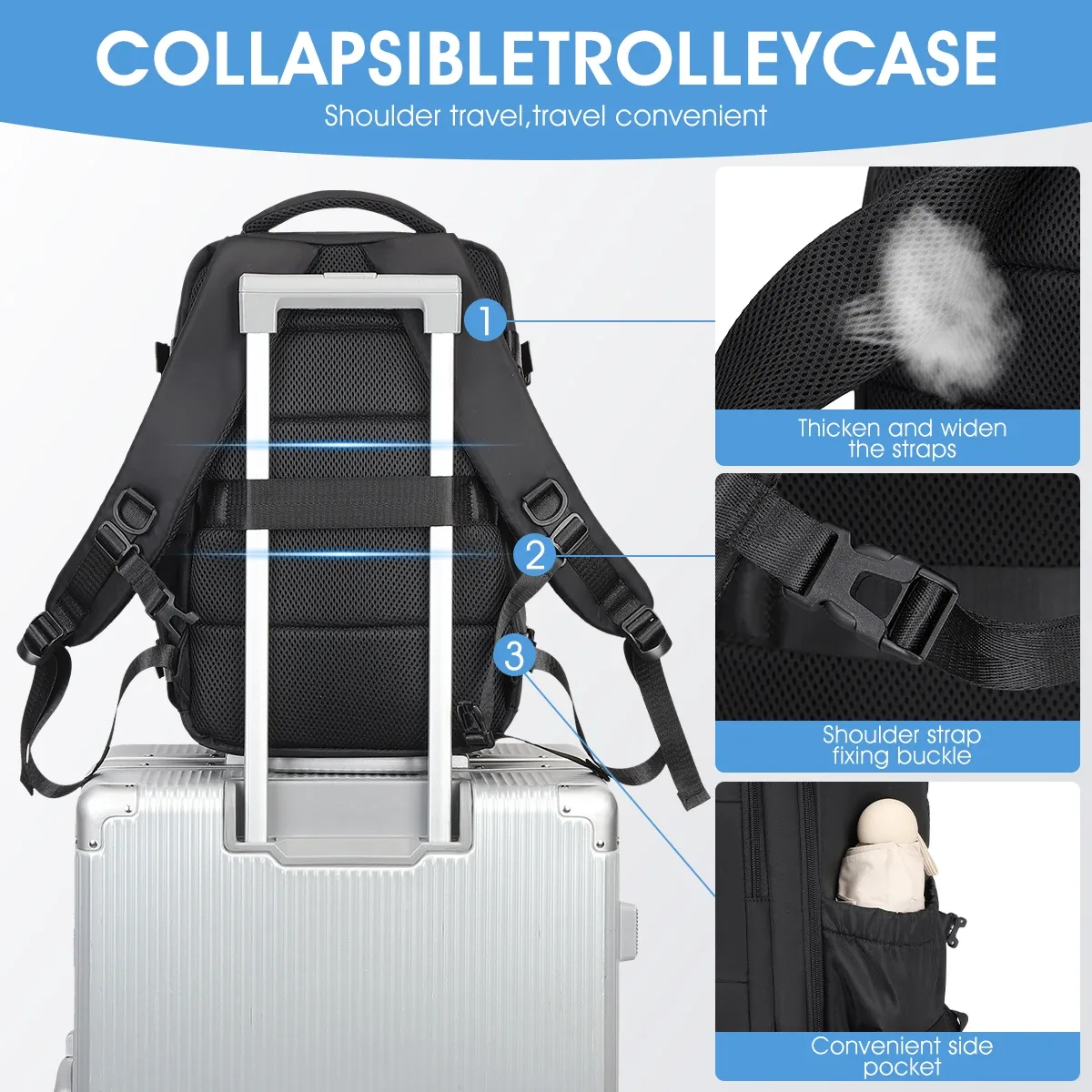 sac de voyage à compression sous vide, sac d'embarquement professionnel pliable de grande capacité, système de transport et de stockage ultra léger