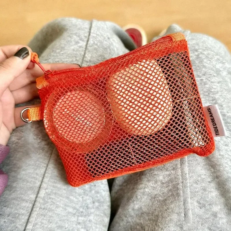 sac de rangement en maille respirante à double couche, pochette à fermeture éclair portable pour cosmétiques et maquillage, organisateur de toilette de voyage, pochette de rangement pour papeterie