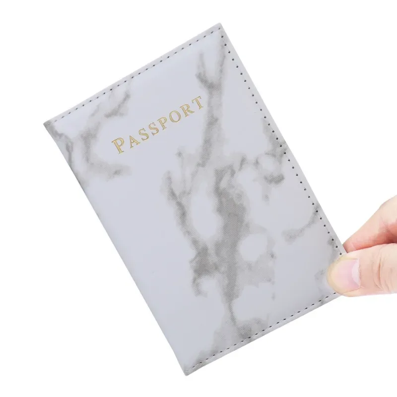 étui porte-passeport en marbre, accessoires de voyage, couverture d'identité pour femmes et hommes, couverture de passeport pour carte bancaire, étui portefeuille d'affaires, pochette