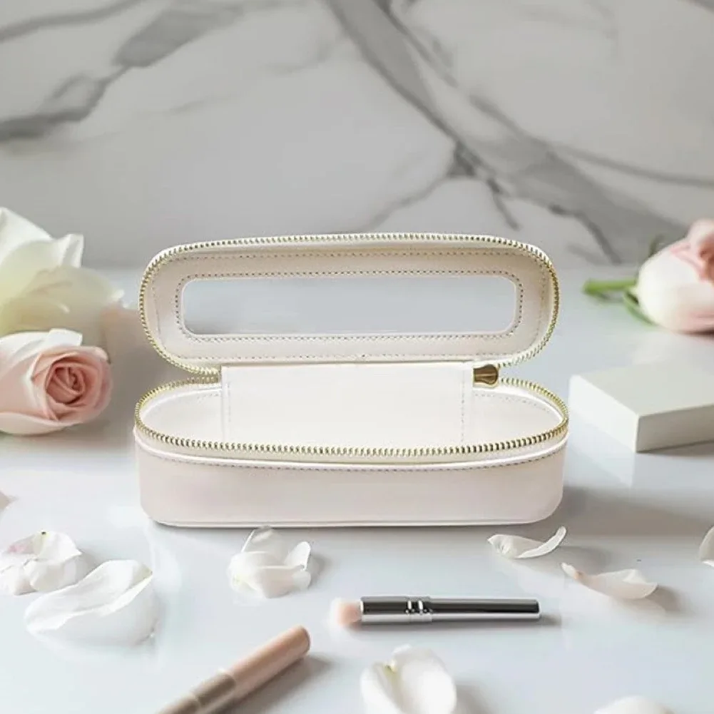 sac à pinceaux de maquillage en pu pour femmes, étui à pinceaux de maquillage transparent, sac de voyage à double fermeture éclair, sac de rangement pour pinceaux de maquillage, trousse de toilette de voyage