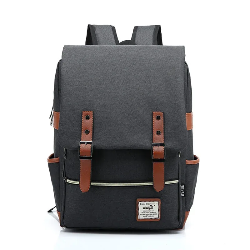 vintage 16 pouces sac à dos pour ordinateur portable femmes sacs en toile hommes toile voyage loisirs sacs à dos rétro sac décontracté sacs d'école pour adolescents