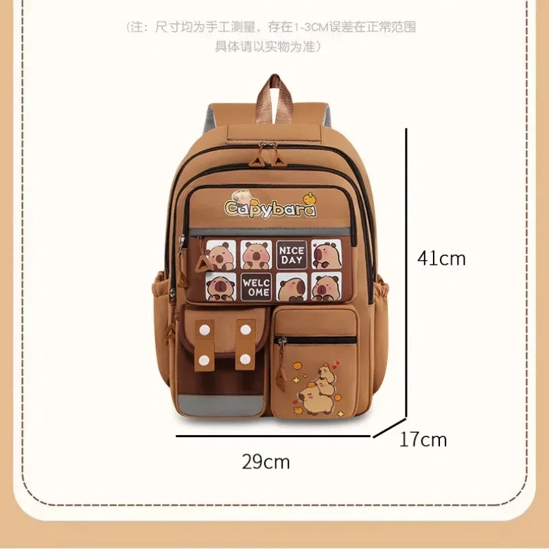 kawaii capybara école sac à dos pour filles sacs d'école ensemble sac à dos décontracté adolescents filles livre sac enfants cartable voyage sac à dos