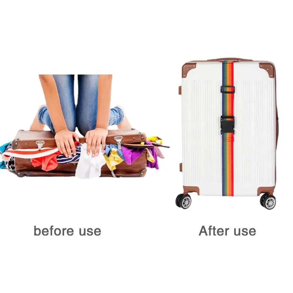 nouveau sangles de bagage droites pour valise, ceinture de bagage avec boucle de déverrouillage réglable, accessoire de voyage facilement identifiable