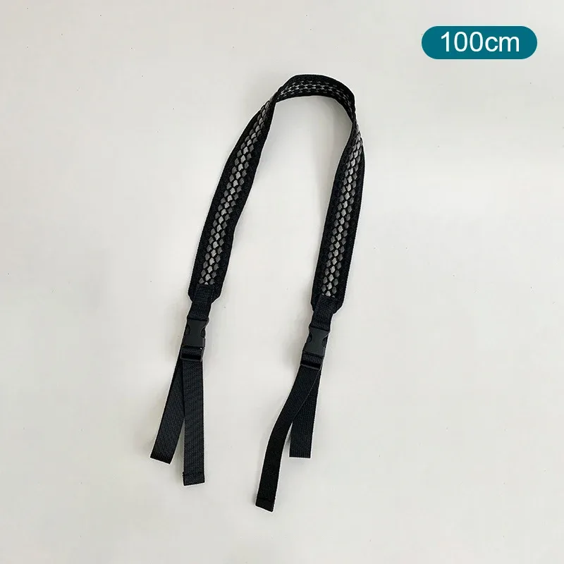 sangles de sac à bandoulière réglables d'inspiration sportive ; accessoires de sac en nylon brodés unisexe avec bouton de traction.