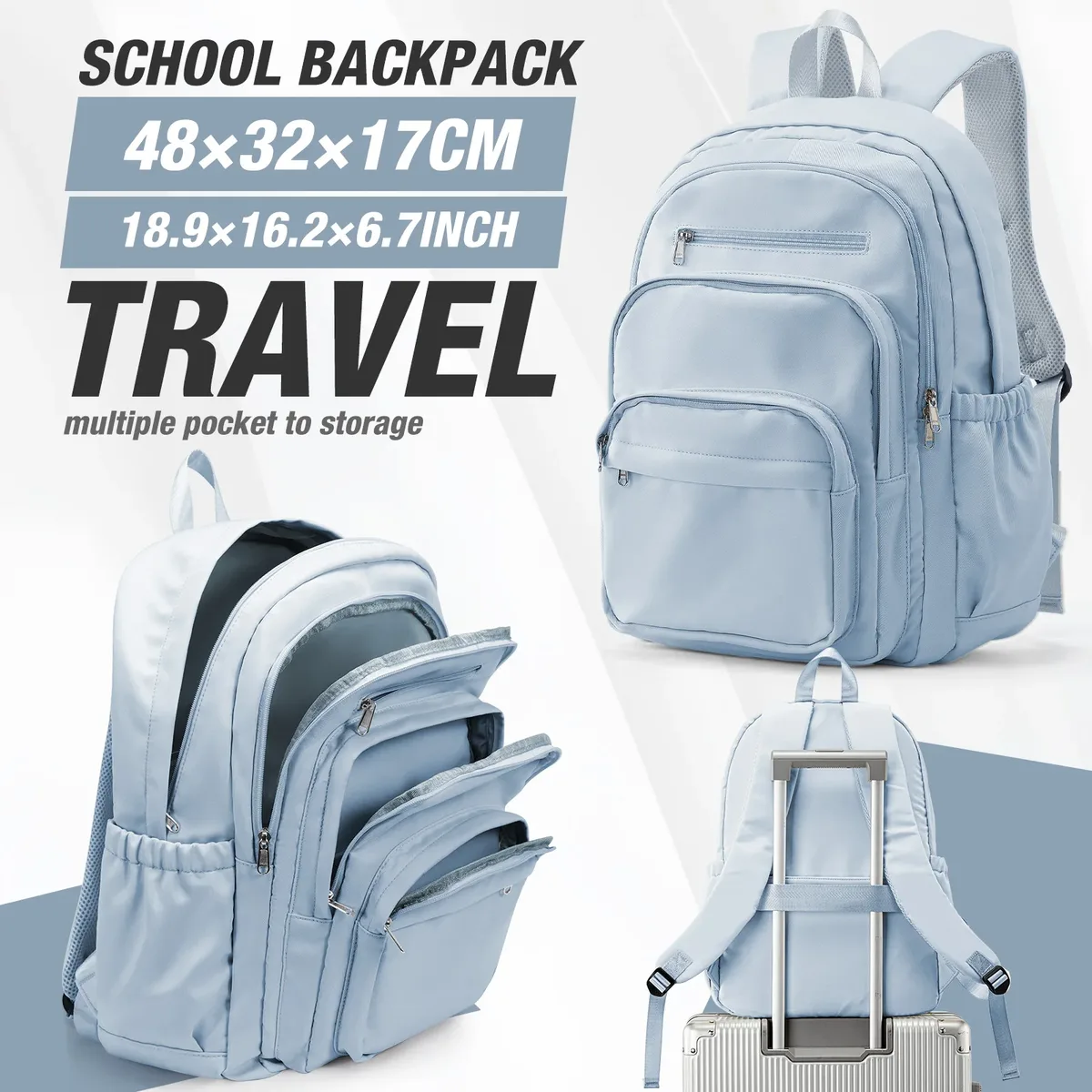 sac à dos pour femme, grande capacité, léger, sac d'école, sac à dos pour ordinateur portable, multi-poches, sac à dos pour écolière, sacs à dos pour tous les jours