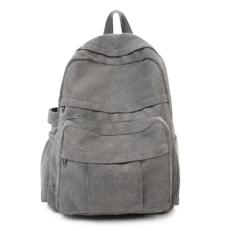 sac à dos vintage en daim, sac à dos décontracté multi-poches, sac à dos rétro pour ordinateur portable et école, pour le collège
