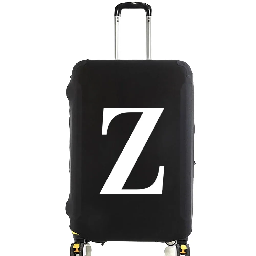 juste de bagage unisexe avec motif de lettre blanche, sacs à poussière élastiques, valise à roulettes, étui à la mode, accessoires de voyage, 18 "-32"