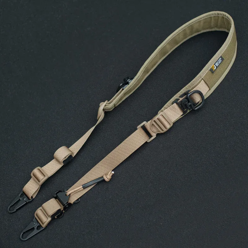 sangle tir camouflage noir gris tissu résistant clips métalliques boucle serrage accessoire sport militaire nylon