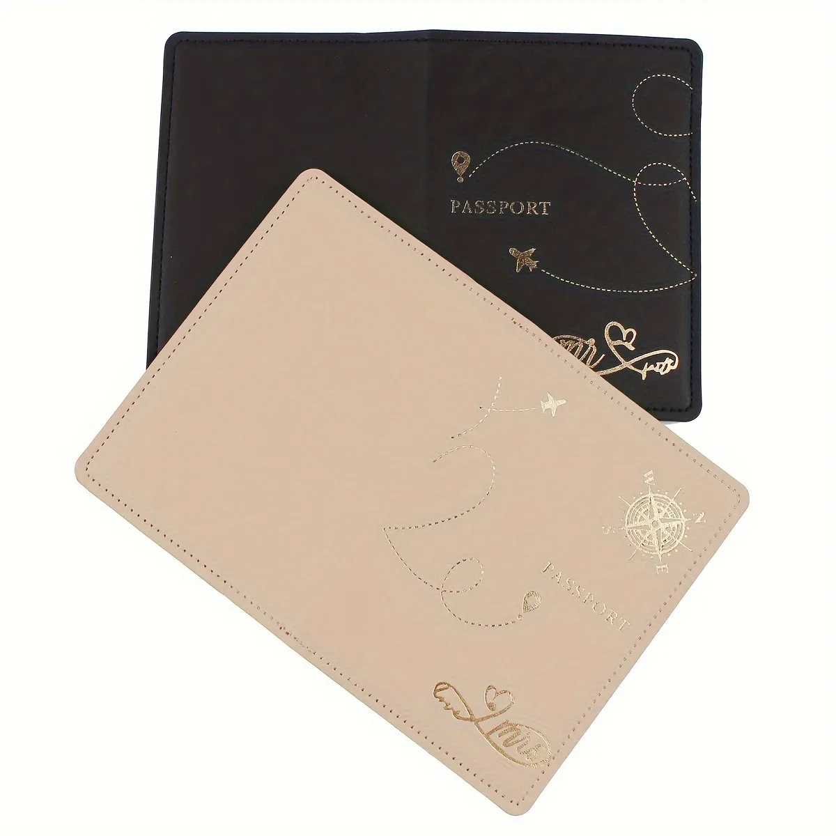 lot de 2 étuis de passeport en cuir pu mr & mrs, porte-cartes léger, accessoires de voyage, portefeuille, cadeau pour couples