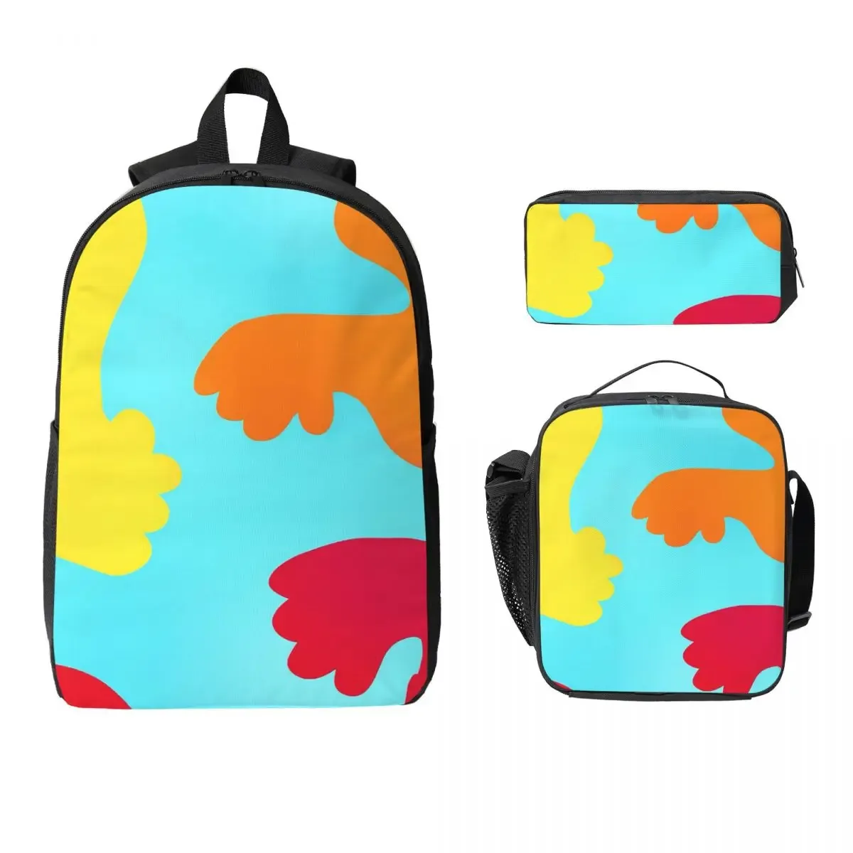 sac à dos doey doughman horror pianosaurus, sac à livres pour étudiants, sac d'école, sacs à bandoulière pour ordinateur portable, 3 pièces, sac à déjeuner isotherme, trousse à crayons