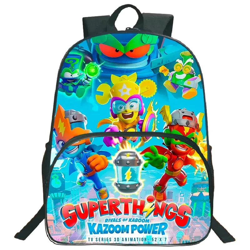 nouveau superthings dessin animé sac à dos 3 pièces ensemble garçons filles cartable sac à bandoulière sac à crayons supthings cartable scolaire voyage mochila