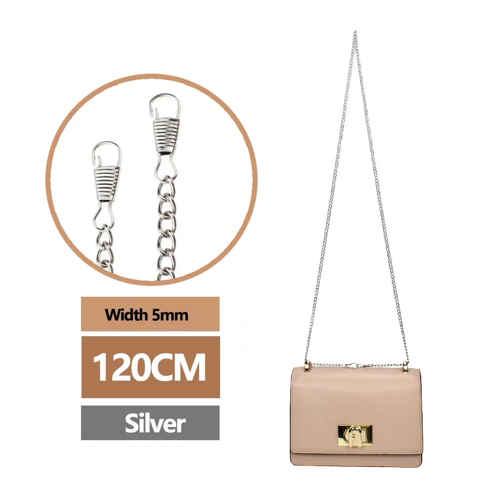 sacs en métal jopurse avec boucles pour femmes, sangle initiée pour sacs, remplacement de sac à bandoulière, accessoires jobag, largeur 5mm, 40 cm, 60 cm, 120cm