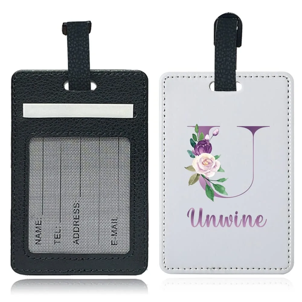 étiquette de bagage personnalisée en pu avec nom, porte-identifiant pour avion, porte-adresse pour valise, carte nominative, étiquette d'embarquement portable
