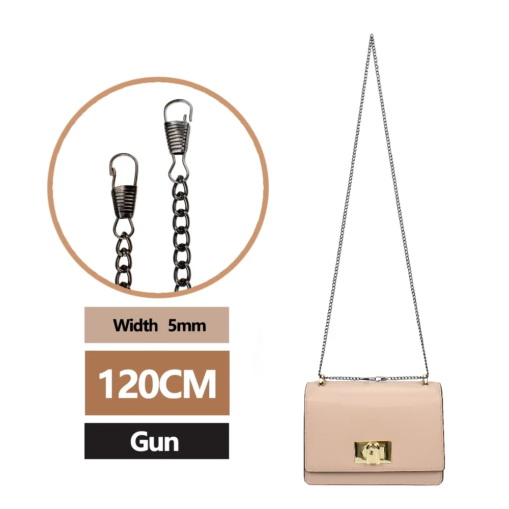 sacs en métal jopurse avec boucles pour femmes, sangle initiée pour sacs, remplacement de sac à bandoulière, accessoires jobag, largeur 5mm, 40 cm, 60 cm, 120cm