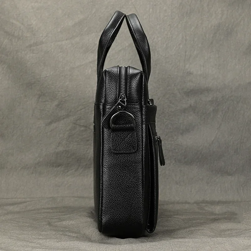 luufan-sac à main en cuir véritable pour homme, sac à bandoulière, sac à main pour ordinateur portable, a4, bureau, affaires, bombes, étui, convient pour pc 15"