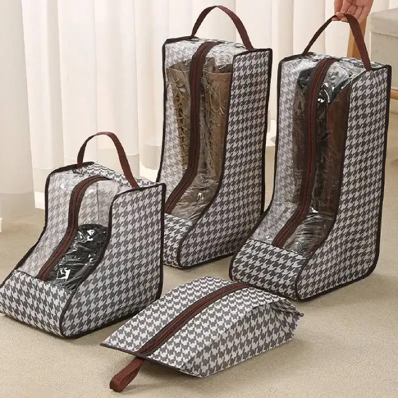 Sacs de rangement pour bottes hautes avec fenêtre transparente en PVC, organisateur respirant et anti-poussière, empêche la déformation des bottes hautes pour femmes dans le placard
